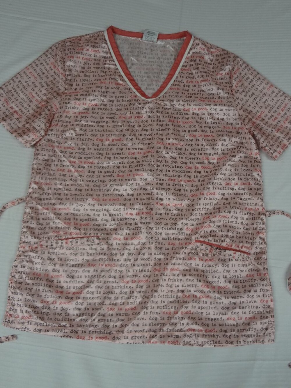 DOG IS GOOD DOG IS LOYAL FLUFFY CUDDLES SILKY PINK PJ TOP SLEEPSHIRT SMALL L735